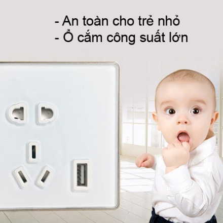 Ổ Cắm Âm Tường Điều Khiển Từ Xa Hình Vuông Geeklink GA-1